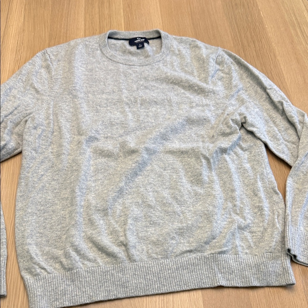 Lands' End Light Gray Crewneck Cashmere Sweater